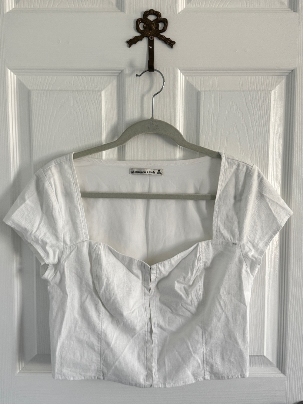 Abercrombie & Fitch White Corset Crop Top